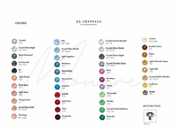 Swarovski kleuren kaart