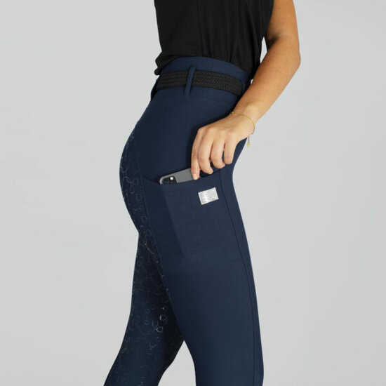 Equito rij legging Navy silver 