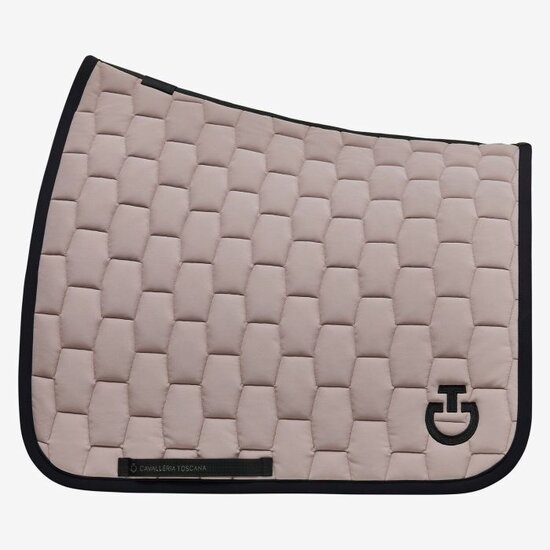 Cavalleria Toscana Geometric quilted Dressage Saddle Pad BEIGE COB