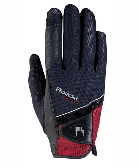 Roeckl Madrid micro mesh Black - red 