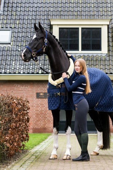 Kentucky show deken navy &#039;konijnenbont&#039; 