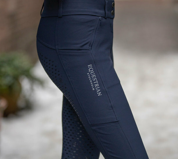 Equestrian Stockholm rijbroek elite navy full grip