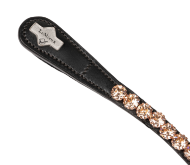 Le Mieux Classic diamante Browbands Brown leather Rose