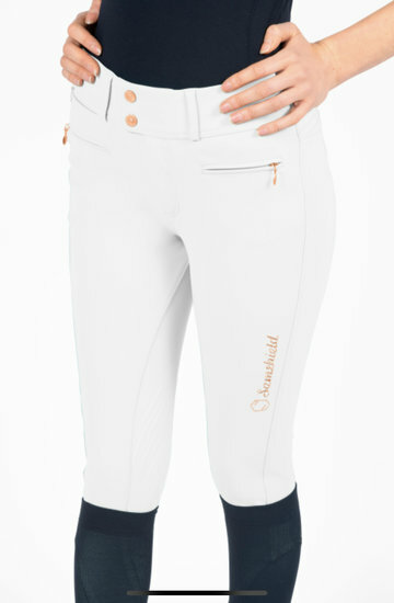 Samshield rijbroek Clara full grip White/Rosegold HIGHWAIST