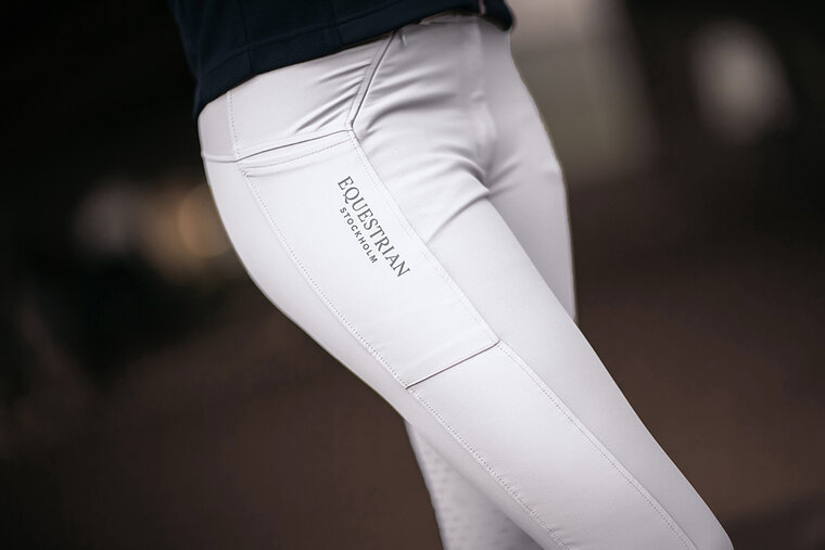 Equestrian Stockholm rijbroek elite wit full grip