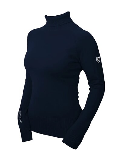 Equestrian Stockholm  knitted polo top Midnight Blue