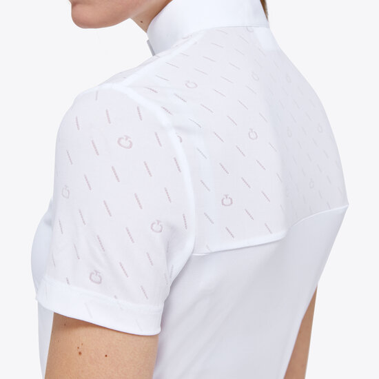 Cavalleria Toscana dash wedstrijd shirt korte mouw wit 