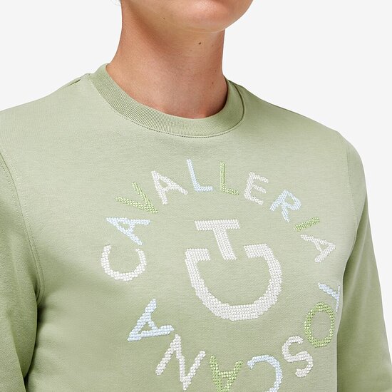 Cavalleria Toscana pastel groen Orbit Pixel stitch crew neck sweater