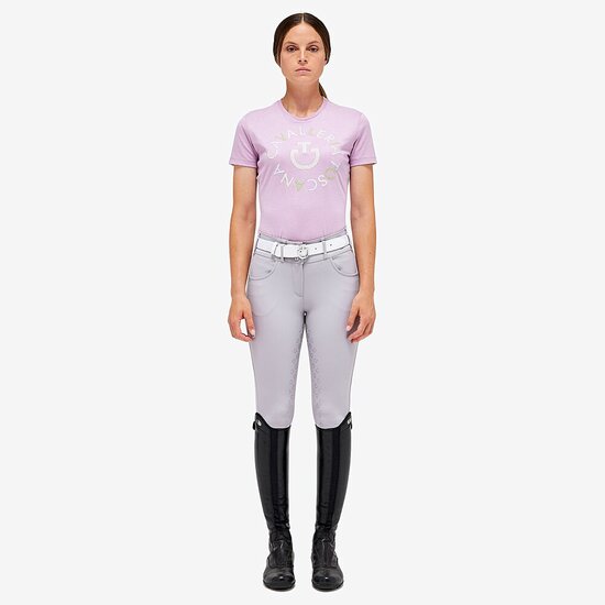 Cavalleria Toscana Pixel stitch orbit cotton shirt pastel lavender