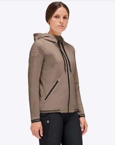 Cavalleria Toscana perforated jersey softshell jasje Taupe 