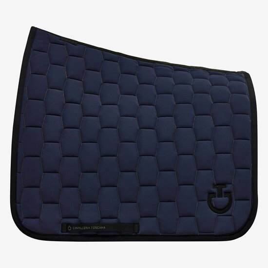Cavalleria Toscana Geometric quilted Dressage Saddle Pad Navy