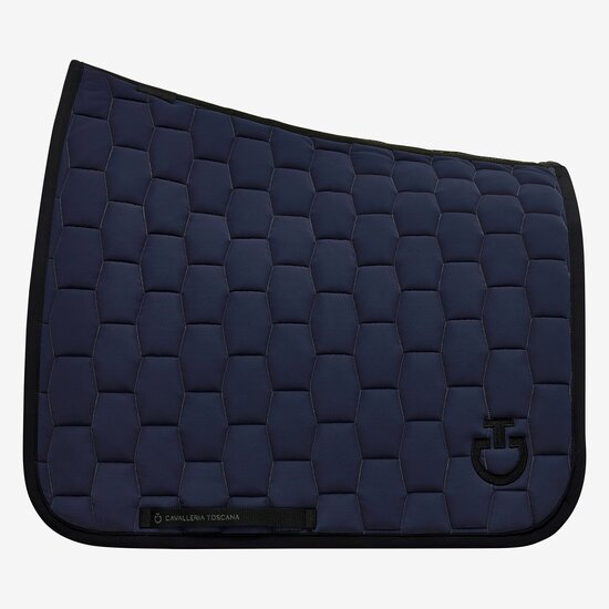 Cavalleria Toscana Geometric quilted Dressage Saddle Pad Navy