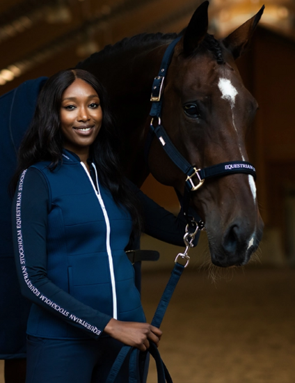  Equestrian Stockholm CLEAN Halster met  touw Modern tech navy