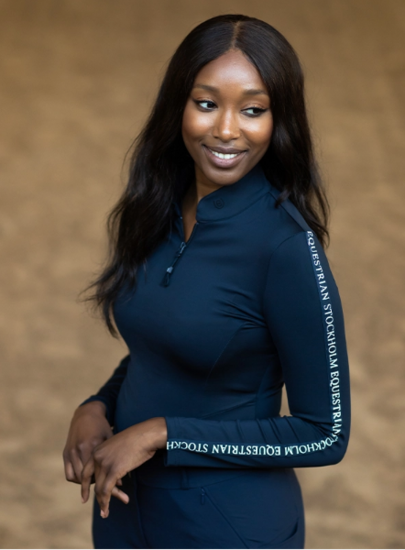 Equestrian Stockholm Power top Modern tech navy