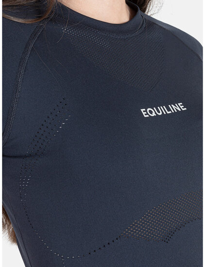 Equiline CIANEC L/S Poloshirt Seamless Blau