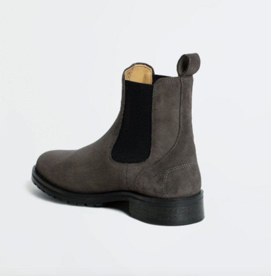 Kingsley Amsterdam Chelsea judpurs  ANTHRACITE suede met Zwart elastiek maat 41