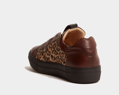 Kingsley sneaker Cross bruin soft leer met jaguar print 