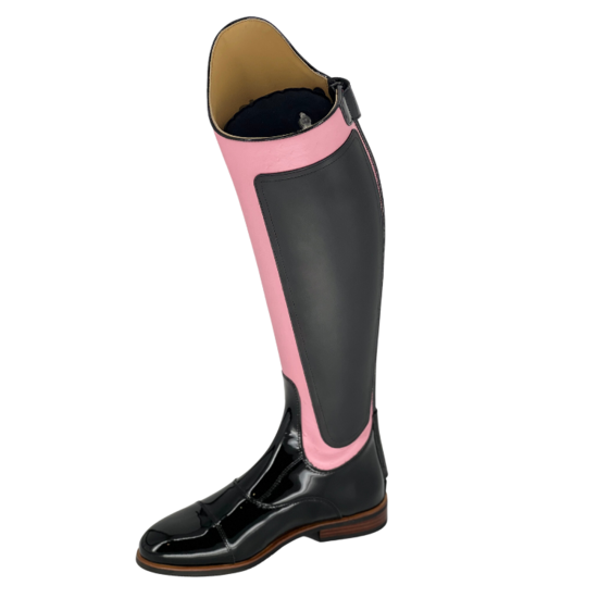 Kingsley rijlaars Olbia 01 zwarte lak met Ostrich pink Schacht maat 38 MC-M