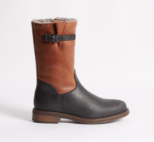 Kingsley Oslo outdoorboots gaucho chestnut - gaucho black met zwart schapenbont 