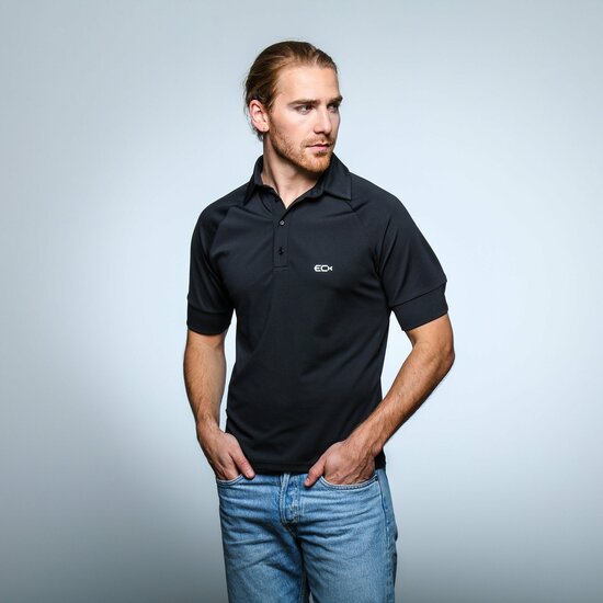 ECX fashion Heren Polo Shirt Short Sleeve Zwart