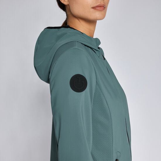 Cavalleria toscana Perforated Jersey hooded softshell Jacket Groen