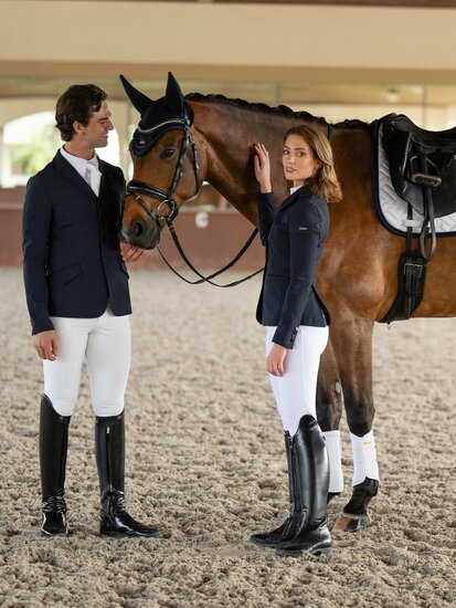 Equestrian Stockholm zadelpad Modern breeze wit / Navy JUMP