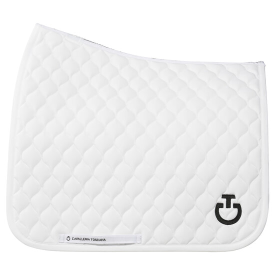 Cavalleria Toscana CIRCULAR QUILTED JERSEY dressuur Wit-zwart logo