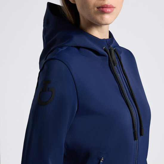 Cavalleria Toscana Perforated Jersey Insert W/Hooded Kobalt Blauw
