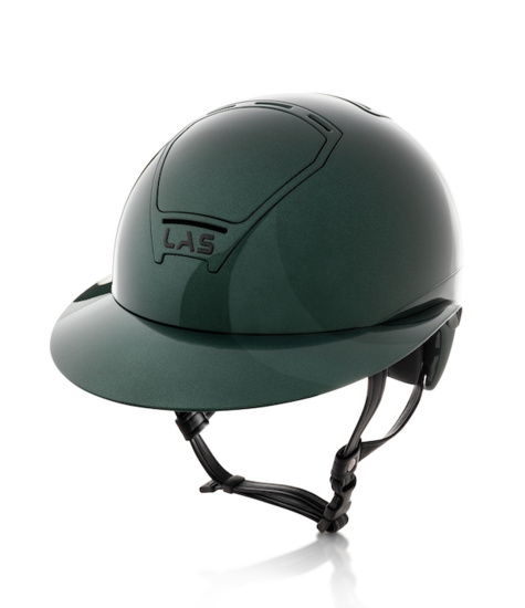 LAS Cap Opera Lady Visor Metal Shiny Dark green
