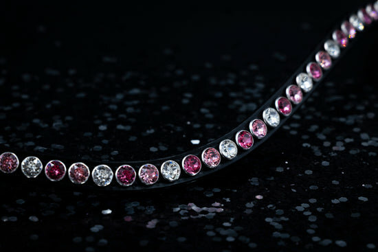 Mon&egrave;re mat zwart frontriem classic XL Roze/Lt.Roze/Crystal