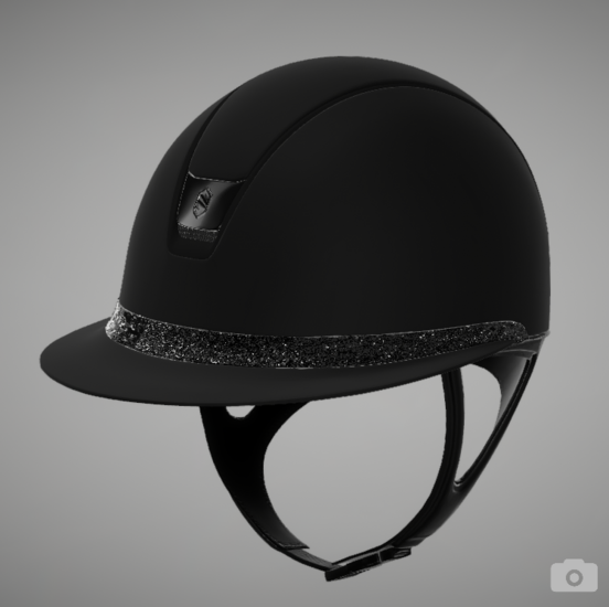 Samshield Miss Shield Cap 2.0 Shadow Matt Black met Crystal Fabric front 