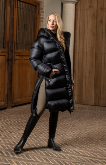 Pikeur QUILTED lange winterjas  8025 Athleisure Zwart