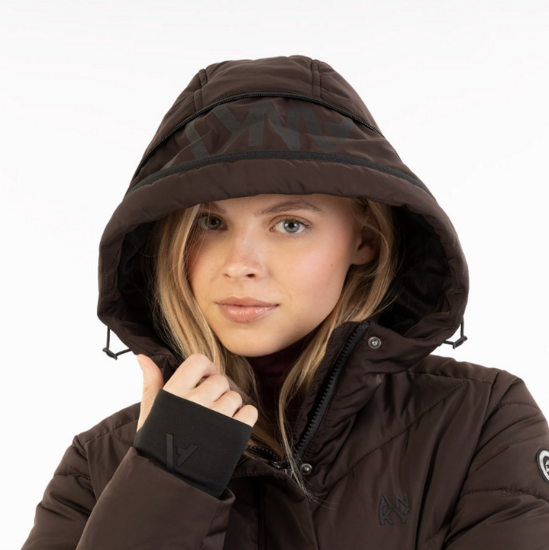 Anky gevoerde lange puffer winterjas Chocolate Torte