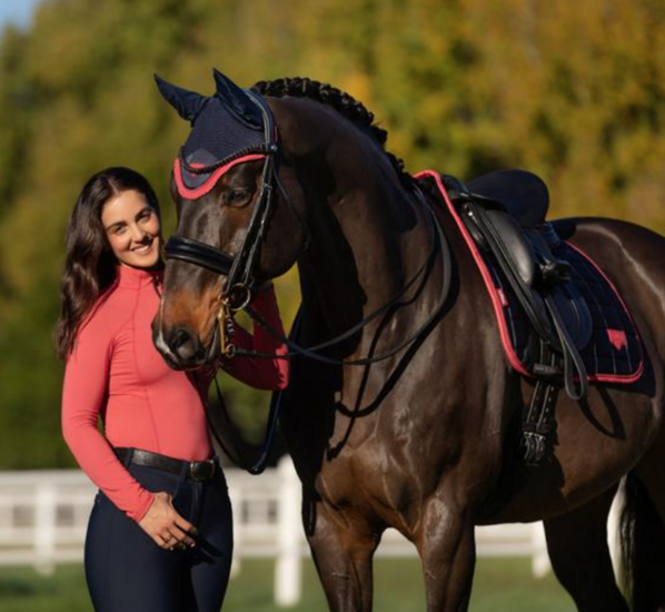 Le Mieux zadeldekje  classic Loire dressuur Navy / Cranberry