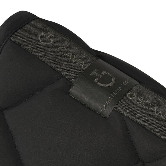 Cavalleria Toscana Diamond Quilted Jersey Dressuur Zwart met wit logo