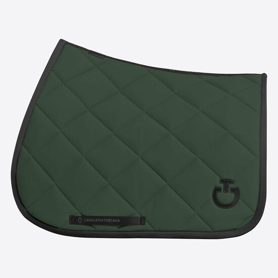 Cavalleria Toscana Diamond Quilted Jersey Dressuur Jungle Green met zwart logo