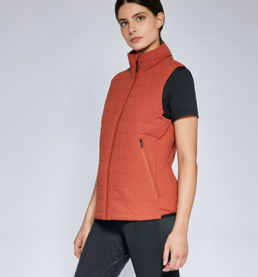 Cavalleria toscana Lightweight puffer Bodywarmer W/ Hidden Hood Roest bruin/Oranje