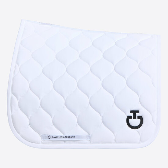 Cavalleria Toscana New Circular Quilted Jersey dressuur wit met zwart logo