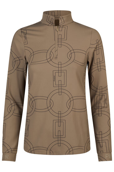 Pikeur Zip shirt 8284 Slate Brown