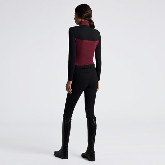 Cavalleria toscana Tech Wool Half zip training polo Bordeaux/zwart