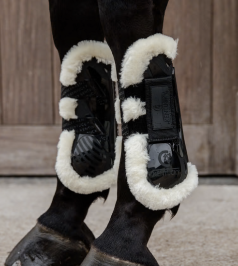 Kentucky peesbeschermers Velcro Vegan BONT zwart