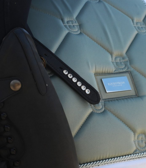 Mon&egrave;re Beugelriem Zwart met Crystal 145cm