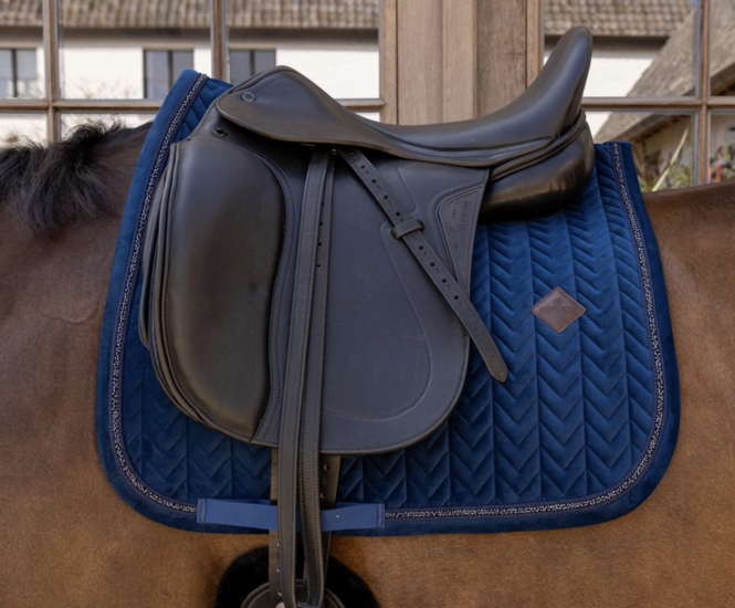 Kentucky zadeldek Velvet Mini Pearls Dressuur Navy full