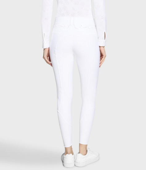 Samshield rijbroek CAPUCINE CRYSTAL FERNA  full grip White