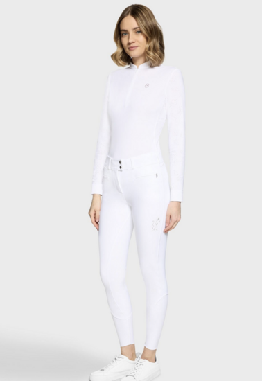 Samshield rijbroek CAPUCINE CRYSTAL FERNA  full grip White