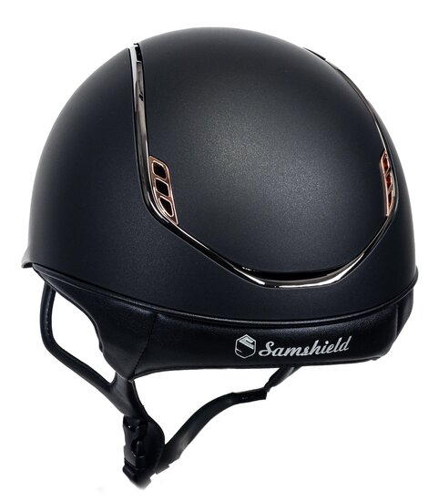 Samshield Cap 2.0 Shadow Matt Black met blazon Crystal fabric Pink Gold P.19