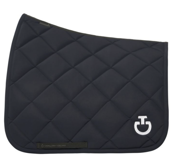 Cavalleria Toscana Diamond Quilted Jersey Dressuur  Navy met wit logo 