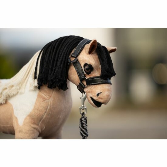 Le Mieux Toy pony Leren halster met touw Zwart