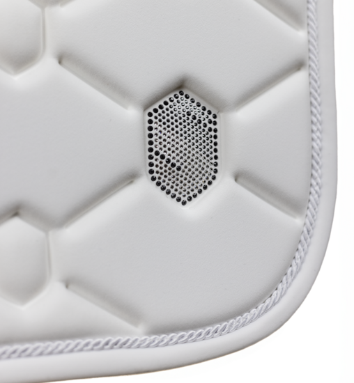 Samshield zadeldek - wit - Swarovski dressuur mt full