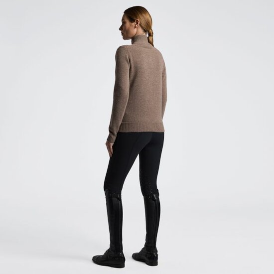 Cavalleria toscana Pure Wool Half Zip Turleneck trui Espresso